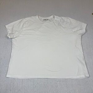 Abercrombie Fitch Soft Essentials Basic T Shirt White Short Sleeve‎ Crew Neck L